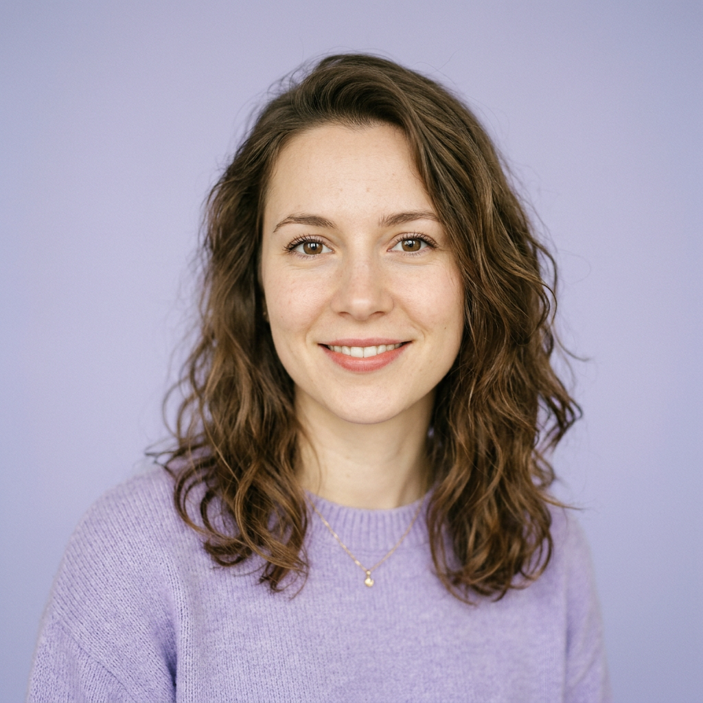 Generated portrait of a young woman, used as the sample student