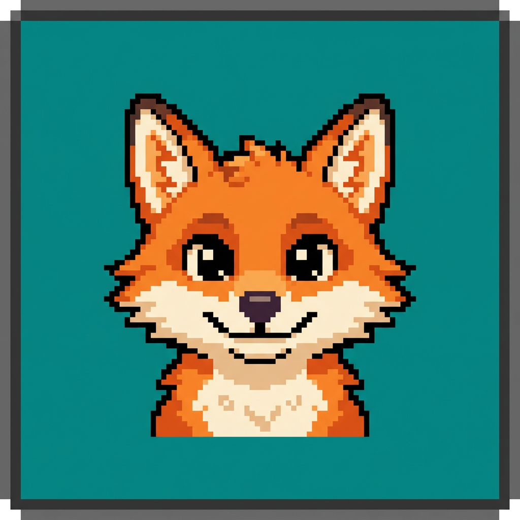 Generated pixel fox avatar