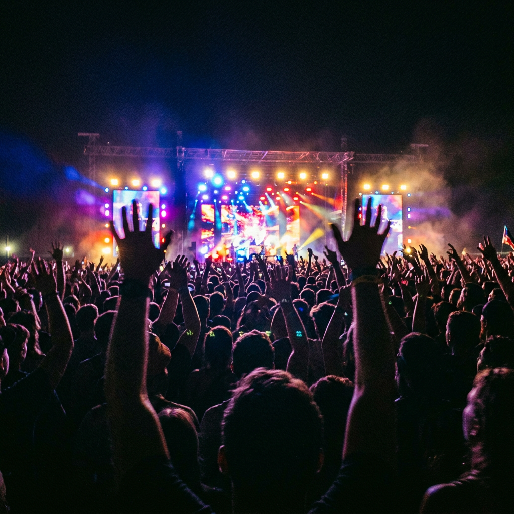 Generated festival crowd photo